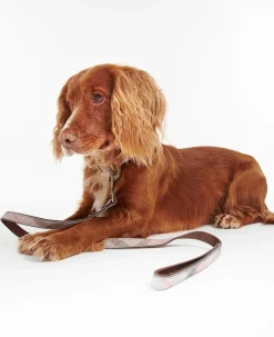 Barbour Reflective Tartan Dog Leash - Pink