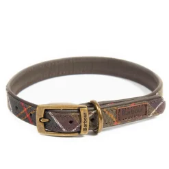 Barbour Tartan Leather Dog Collar