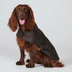 Barbour Waxed Cotton Dog Coat - Olive Medium