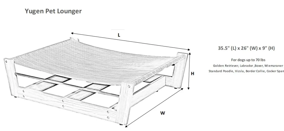 Bowsers pet lounger raised dog bed with mat