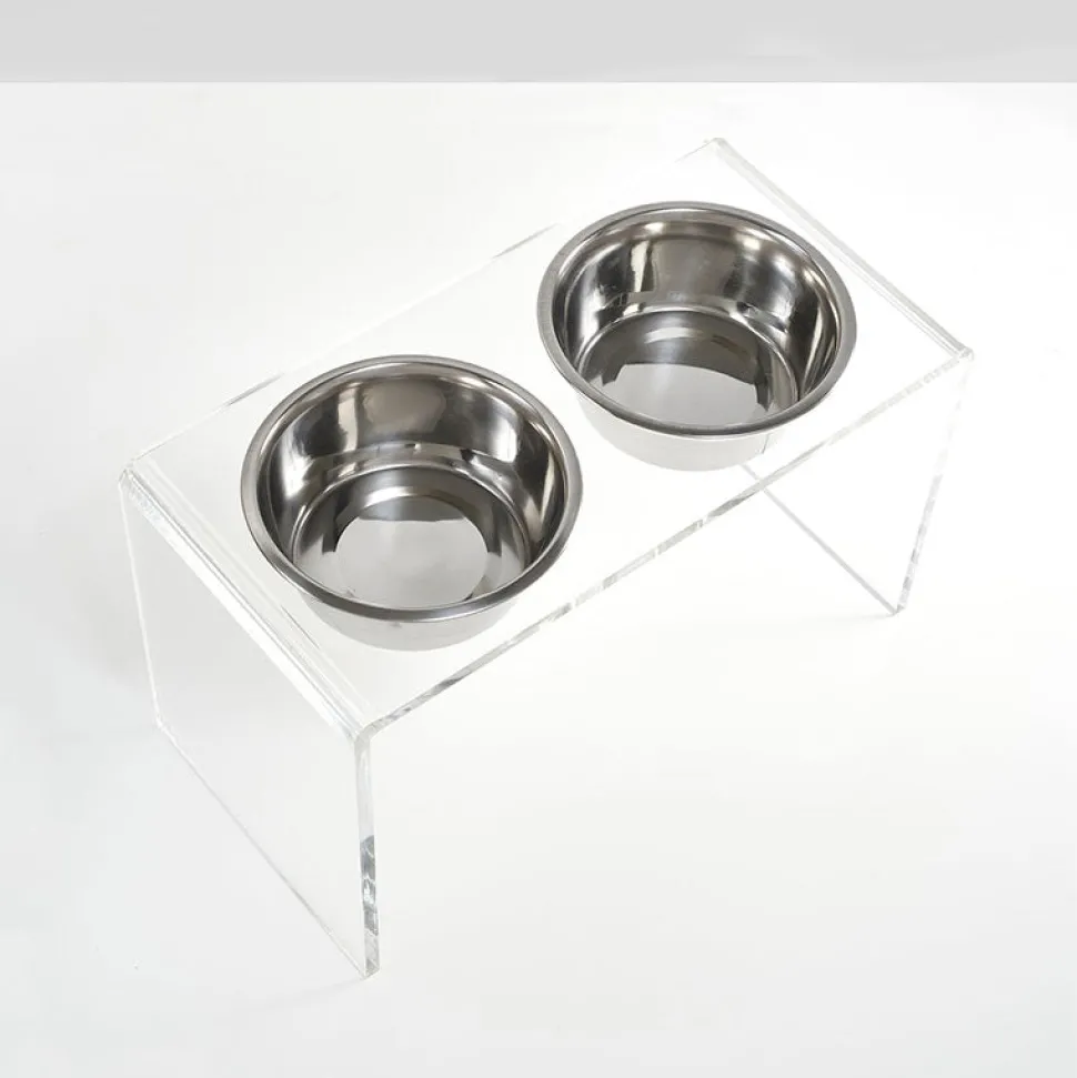 Elevated Dog Feeder For Large Dogs With Acrylic Stand