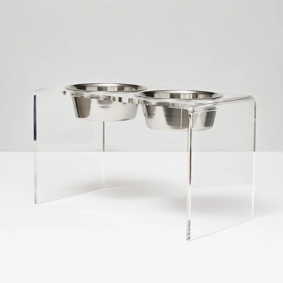 Elevated Dog Feeder For Large Dogs With Acrylic Stand