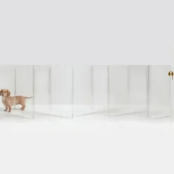 Hiddin acrylic dog gate as pet door & wall mounted