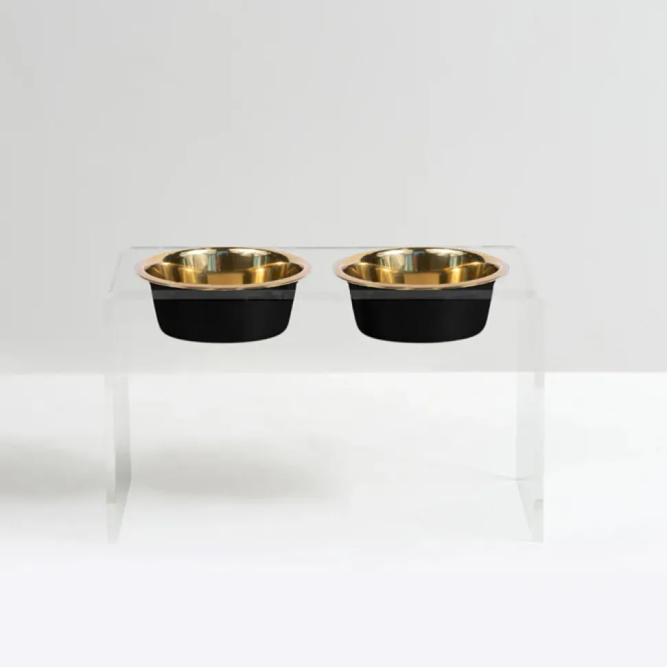 Hiddin Stainless Steel Glam Bowls with Acrylic Stand