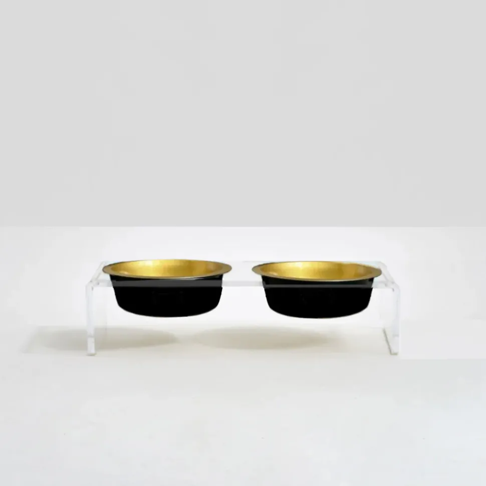 Hiddin Stainless Steel Glam Bowls with Acrylic Stand