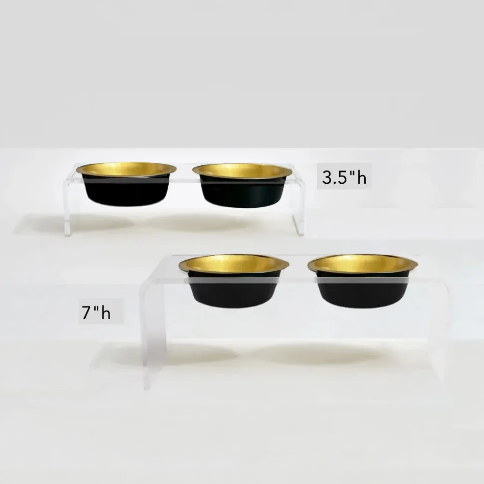 Hiddin Stainless Steel Glam Bowls with Acrylic Stand