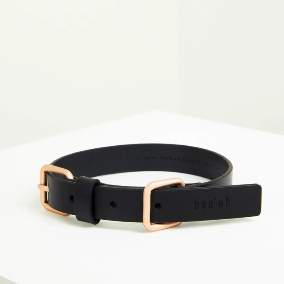 Lumi Italian Buttero Leather Dog Collar- Black