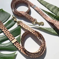 martingale collar / leopard + peach