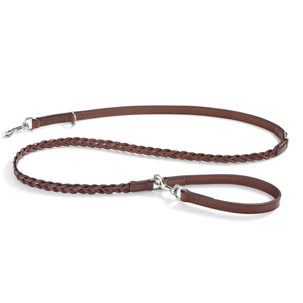 Miacara Bergamo braided Leather Long Dog Leash 6 Feet