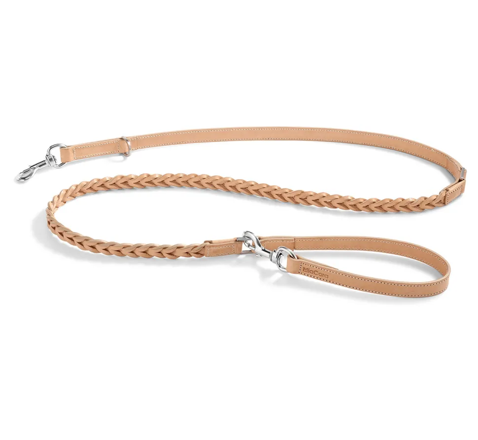 Miacara Bergamo braided Leather Long Dog Leash 6 Feet