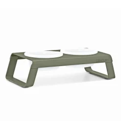 Miacara Desco Elevated Dog Feeder With High Quality Porcelain Pet Bowls