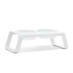 Miacara Desco Elevated Dog Feeder With High Quality Porcelain Pet Bowls