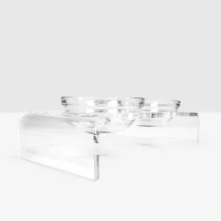 Pet Feeder with Glass Bowls, Acrylic Stand & Tray