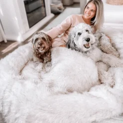 PupCloud Human-Size Faux Fur Memory Foam Dog Bed