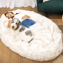 PupCloud Human-Size Faux Fur Memory Foam Dog Bed