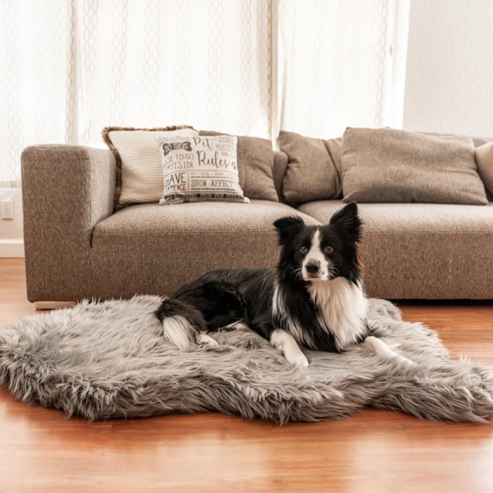 PupRug Faux Fur Orthopedic Dog Bed For Large To XL Dogs