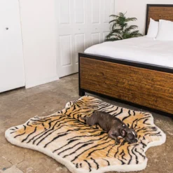 PupRug Tiger Print Memory Foam Dog Bed