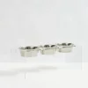 Three bowl elevated dog feeder with acrylic stand and lead-free stainless steel bowls