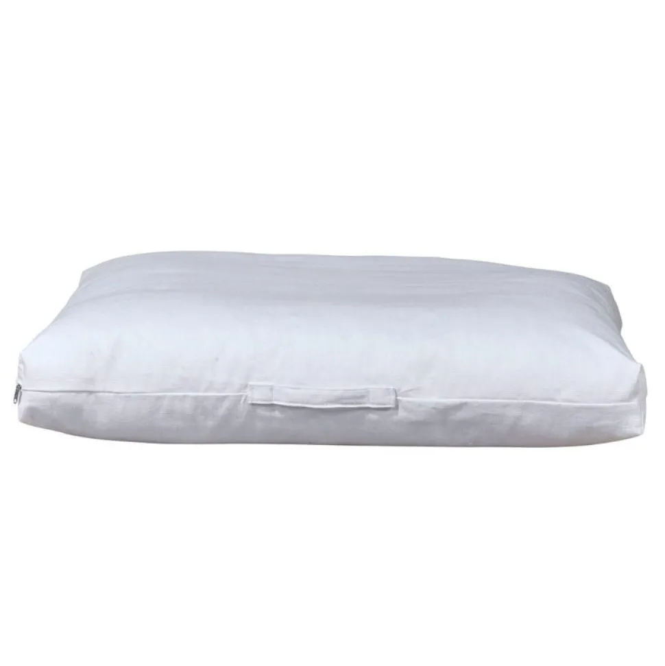 Washed white cotton linen dog cushion for large dogs
