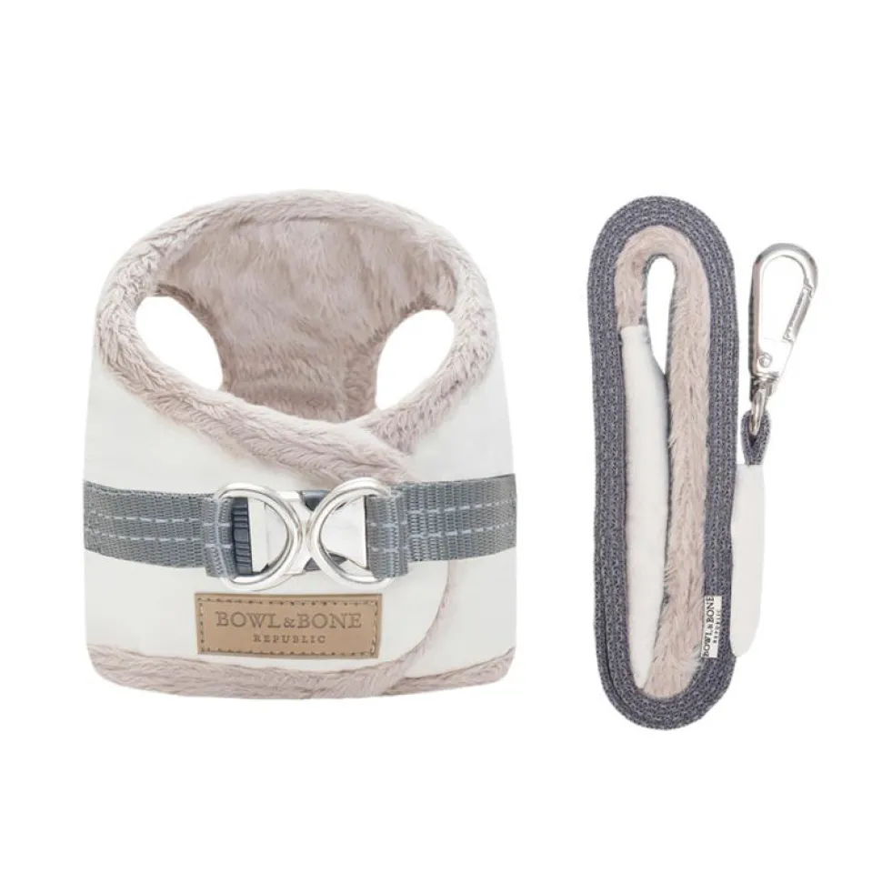 Yeti Small Dog Harness & Leash - Cream